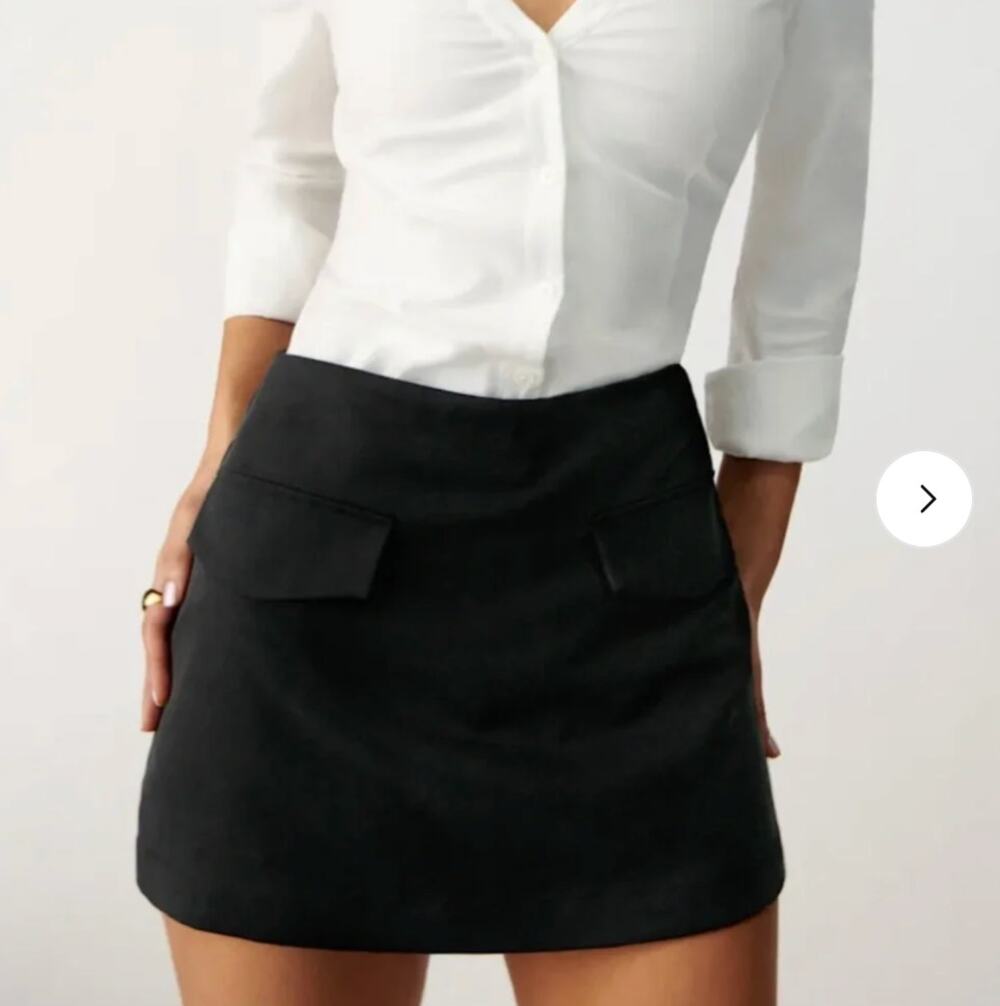 Reformation Skort 6 Imogen Black Skirt Mini Tencel Summer Casual Feminine